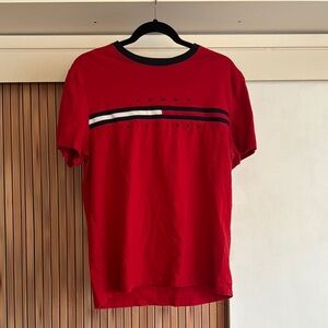 Tommy Hilfiger Short Sleeve Tee with Striped Chest Design